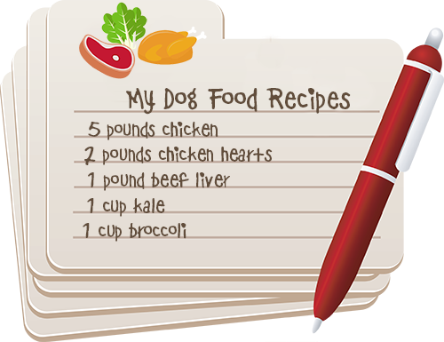 Recipe Cards for Making Raw Dog Food